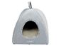 Niche pour animaux de compagnie Zoofari grise en forme d'igloo avec entrée ovale.