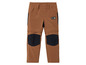 Pantalon marron avec des genouillères et un logo 'Hello'.