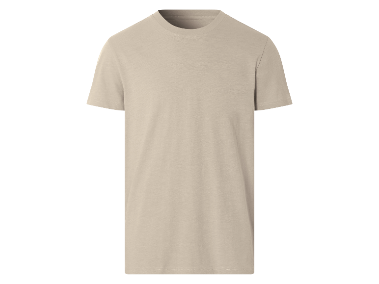 T-shirt beige à manches courtes.