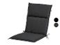 Un coussin de chaise de jardin Livarno Living gris foncé avec un dossier haut.