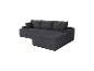 Canapé d'angle modulaire gris foncé avec coussins, texture velours côtelé