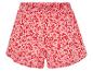Shorts fleuris roses à fleurs rouges.