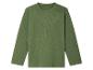 Chemise verte olive à manches longues en tissu gaufré.