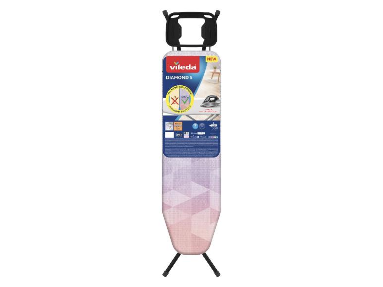 Planche à repasser avec housse à motif géométrique, protection en titane et sécurité enfant.