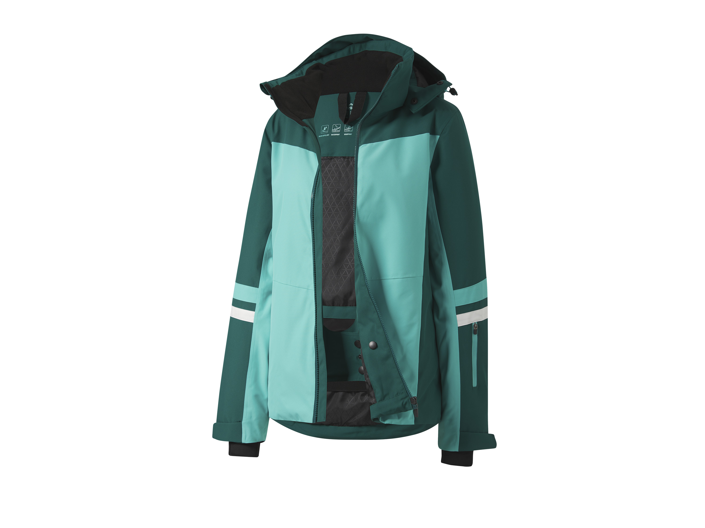 CRIVIT Veste de ski femme  (turquoise/vert/blanc)