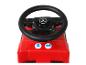 Voiture rouge en plastique pour enfants avec volant Mercedes-Benz et boutons.