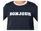 Sweat-shirt noir avec inscription blanche « BONJOUR »