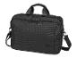 Un sac à main noir pour ordinateur portable avec une bandoulière.
