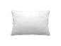 Oreiller blanc uni, textile simple pour la maison.