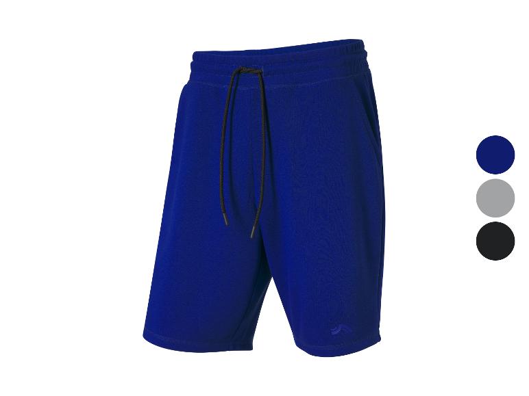 Shorts de sport bleus avec cordon, disponibles en d'autres couleurs.
