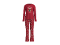 Pyjama de Noël rouge avec haut à manches longues et pantalon à motif d'ours en peluche.