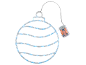Décoration de boule de Noël lumineuse avec LED bleues et boîtier à piles.