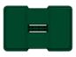 Couvercle vert en plastique pour boîte de rangement avec grille d'aération.