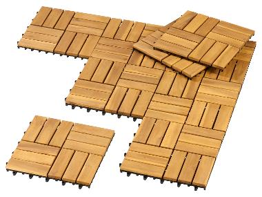 LIVARNO® Dalles en bois, 9 pièces