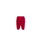 Pantalon pelucheux rouge pour bébé avec bords-côtes