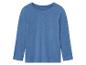 Un t-shirt bleu à manches longues avec un col rond.