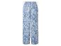 Pantalon large femme à motif cachemire bleu et blanc