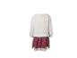 Robe pull blanche avec jupe en tulle bordeaux à pois brillants pour enfant.