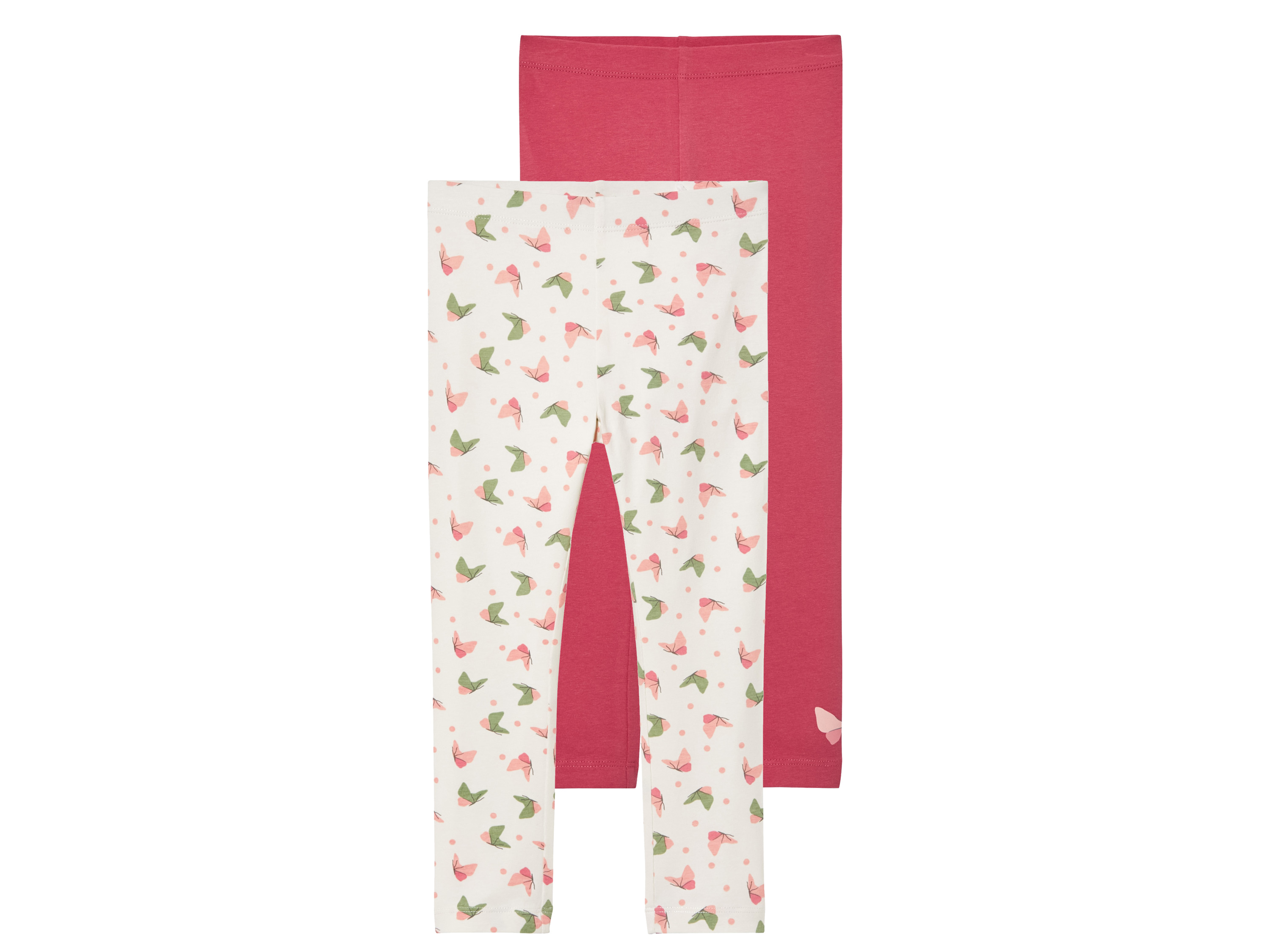 lupilu® Leggings Kinder, 2 pièces, riche en coton (rouge/rose, 4-6 ans)