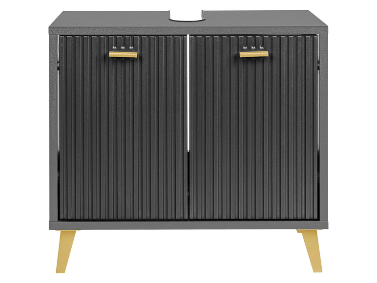 Aller en mode plein écran : Meuble sous-vasque, 60,4 x 55 x 28 cm, anthracite - Image 4