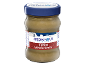 Un pot de tahini grec complet avec un couvercle bleu.