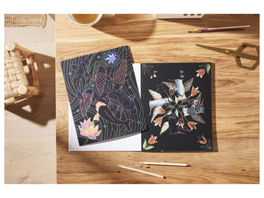Livre de dessins à gratter, 12 motifs