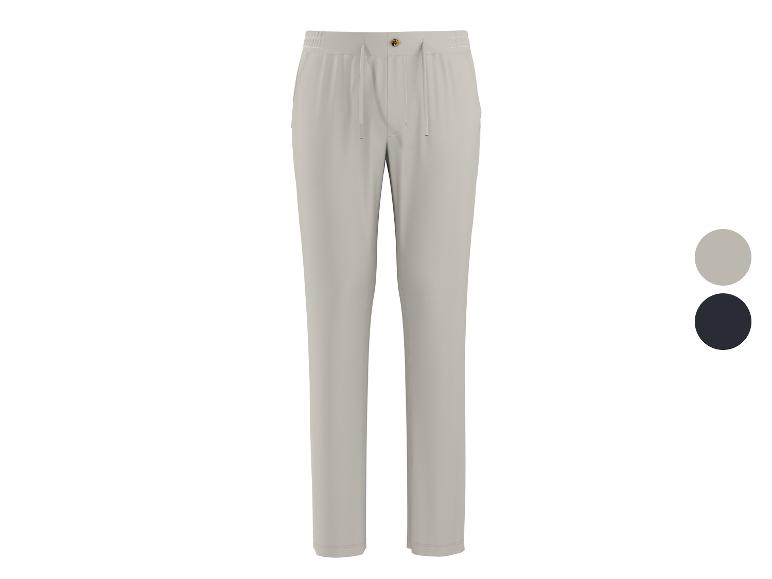 Pantalon de jogging beige avec cordon de serrage réglable et bouton, avec options de couleurs.