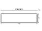 Panneau LED linéaire de dimensions 1195x295x50 mm, vu de dessus et de face.
