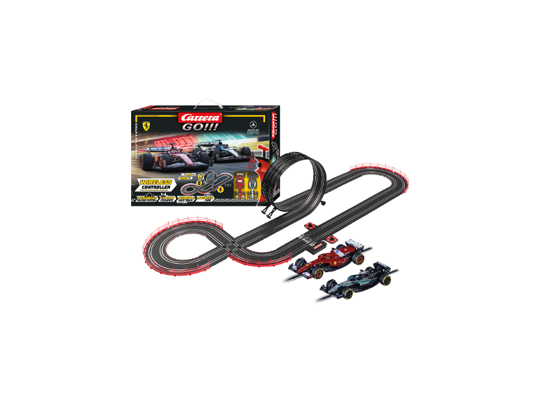 Circuit de course CARRERA Formula Track Attack avec deux voitures et un looping.