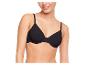 Un soutien-gorge noir avec des bonnets lisses et des bretelles fines.