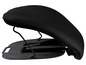 Un coussin de siège ergonomique noir avec hauteur réglable.
