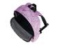 Sac à dos violet à motif marbré, ouvert.