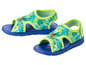 Sandales bleues à imprimé tropical, avec un motif Pat'Patrouille.