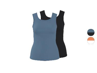 ESMARA® Lot de 2 débardeurs côtelés femme