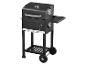 Barbecue Grillmeister noir avec des roues.
