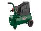 Un compresseur Parkside PKO 248 A1 vert avec des roues.