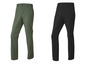 Deux paires de pantalons de randonnée convertibles, un vert et un noir.