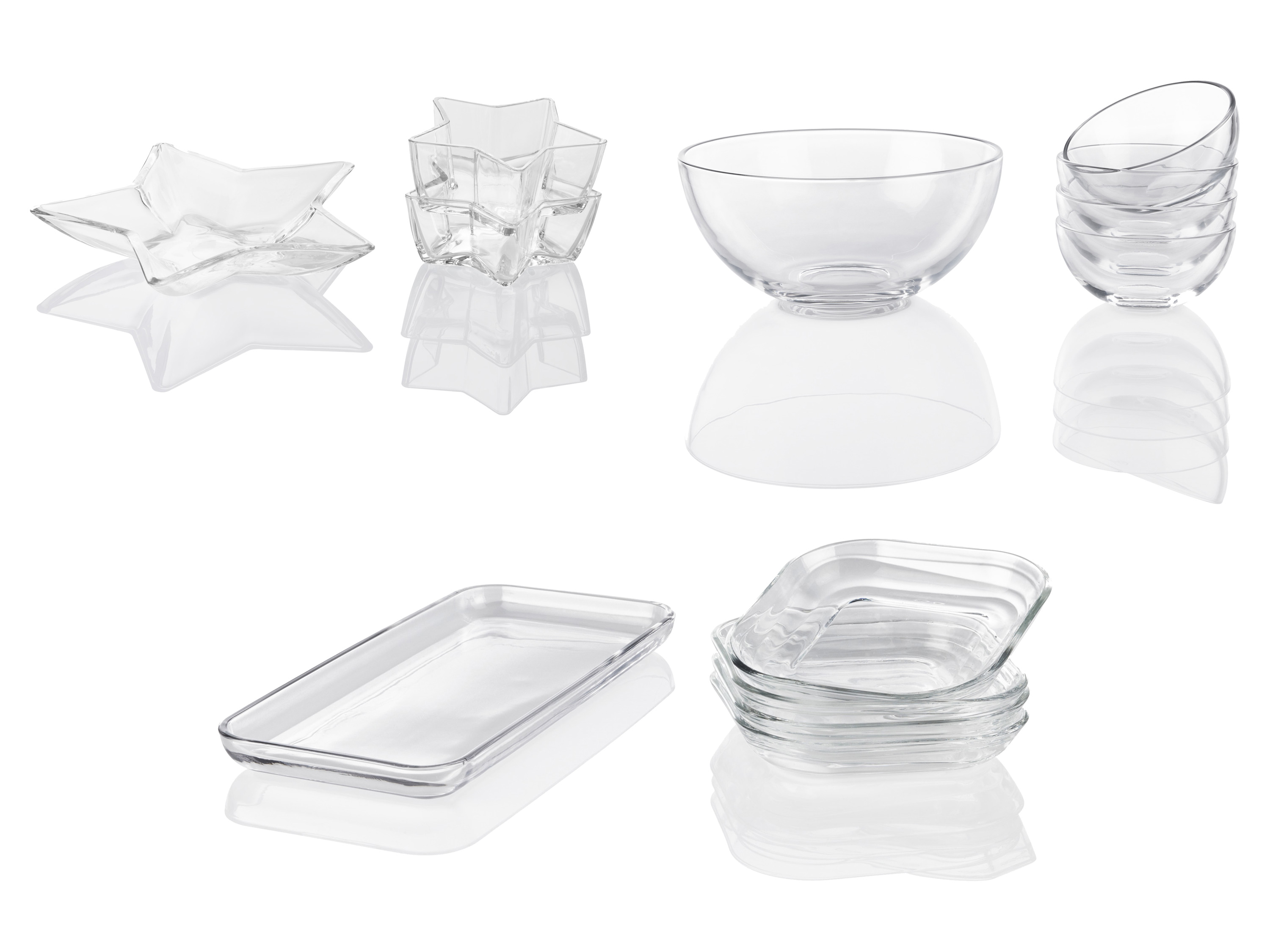 LIVARNO home Ensemble de saladiers ou présentoirs en verre