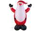 Père Noël gonflable en costume rouge avec barbe blanche
