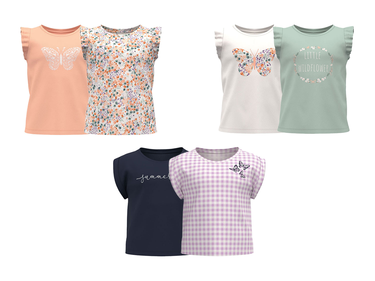 lupilu® Lot de 2 t-shirts fille