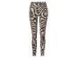 Legging à motif rayé vertical beige et noir