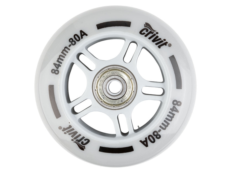 Roue blanche Crivit, 84 mm, pour skateboards