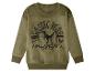 Sweat-shirt vert à manches longues pour enfant avec imprimé dinosaure 'Jurassic World'.