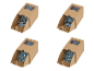 Quatre boîtes en carton pleines de vis en métal.