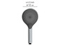 Un pommeau de douche Hansgrohe avec un arroseur rond.