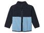 Une veste en polaire bleu marine avec une partie inférieure bleu clair