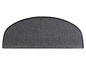 Un paillasson semi-circulaire gris et noir