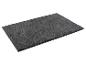 Tapis de bain gris foncé, texture moelleuse.