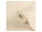Rouleau de papier peint texturé beige clair, partiellement déroulé.