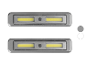 Deux lumières LED rectangulaires grises avec interrupteur.
